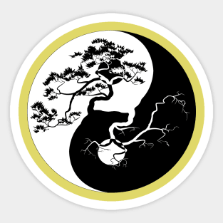 Yin Yang Bonsai Tree Japanese Sticker